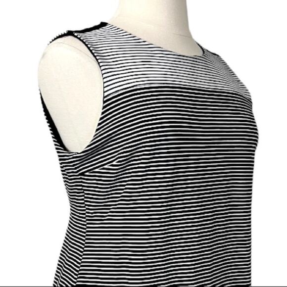 Isaac Mizrahi IMNYC Women's Black White Stripe Ponte Knit Sheath Dress Size XL - Picture 6 of 11